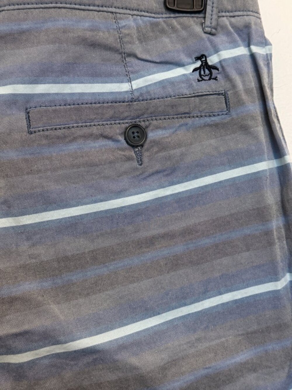 Original Penguin By Munsingwear Mens Striped Flat-Front Shorts Size 33 - Picture 6 of 7